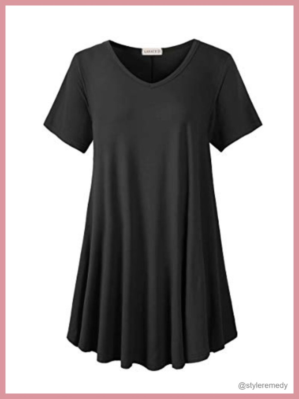 Plus Size V Neck Short Sleeve Tunic Top Rayon Spandex Loose Fit